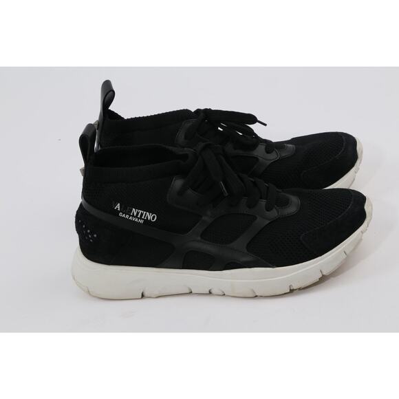 VALENTINO GARAVANI Black Lace Up Sound High Top Trainer Sneakers Size 41